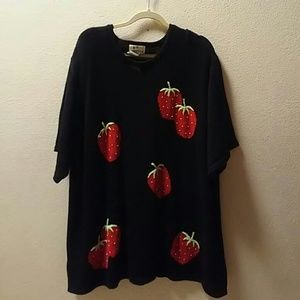 NEW Black strawberry Cardigan top 3X